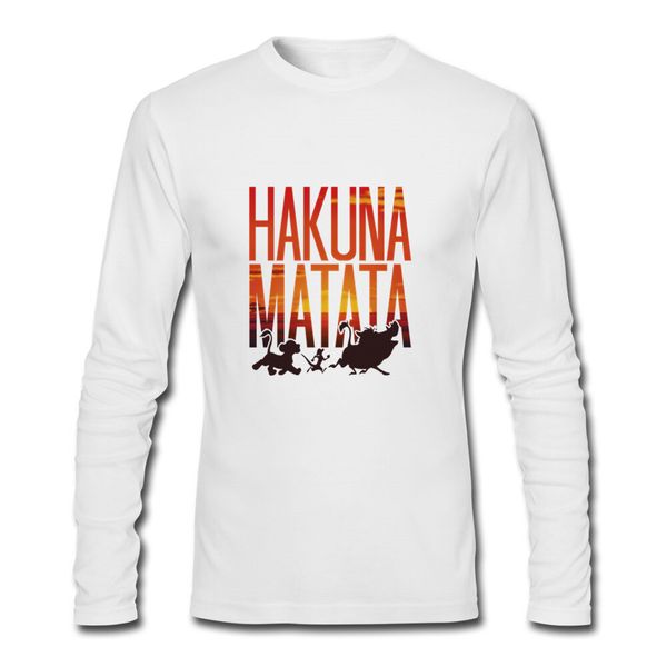 

акуна матата трио льва tshirt o-образным вырезом с длинными рукавами хлопок осень роскошные мода женщины мужчины тенниски марка дизайнер оде, White;black
