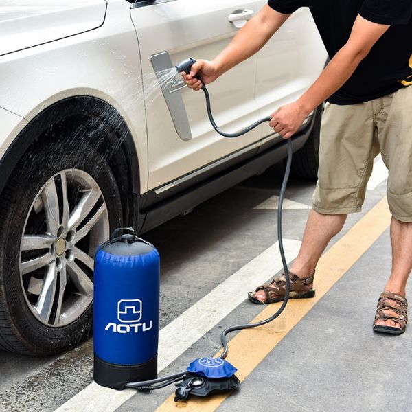 

pressure outdoor inflatable shower shower water bag portable camp 10l pvc