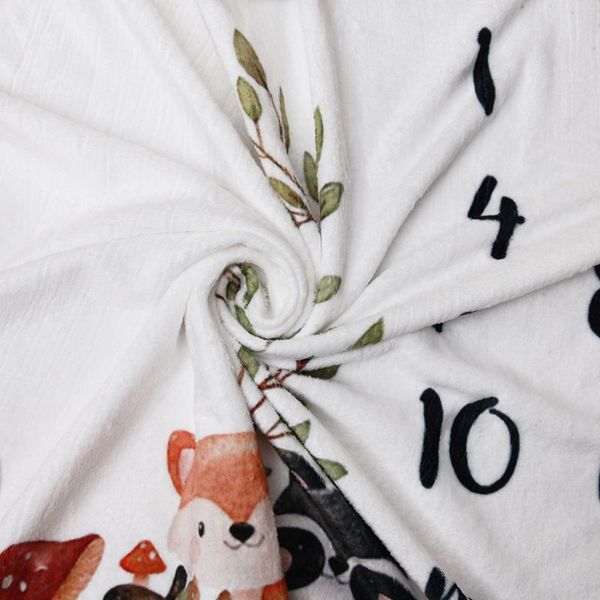 

baby monthly record growth milestone blanket newborn cute animal pattern cloth h55b