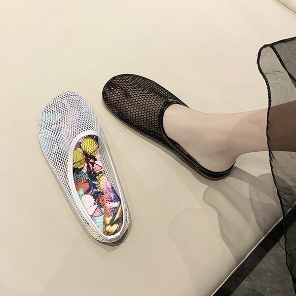 

slippers casual female shoes slides cover toe 2020 summer flat rubber bonded leather fashion pu fabric fretwork basic, Black