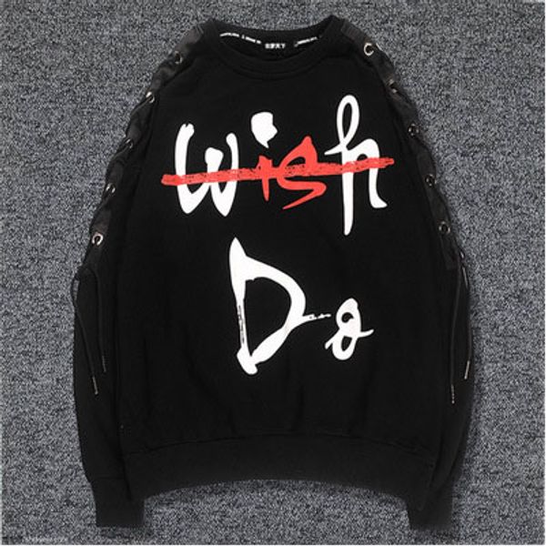 

boys designer sweatshirts mens casual large size youth letter graffiti print clothings mens loose long sleeve pullover autumn, Black