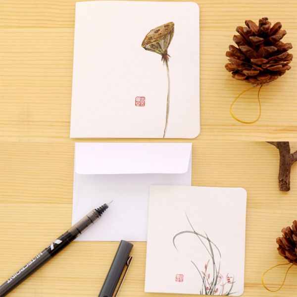 

classical chinese style handmade greeting cards folded invitations card,