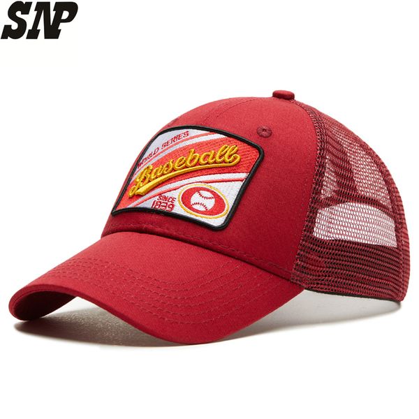 

summertime baseball cap men trucker visor hat women baseball embroidered outdoor sports casual ventilate male bone red mesh hats, Blue;gray