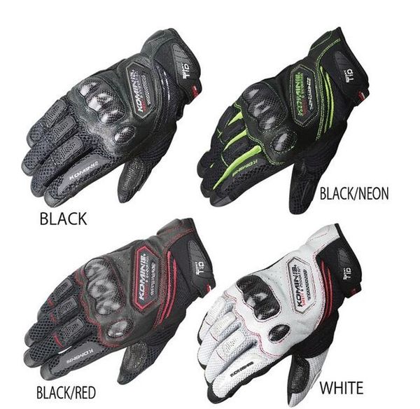 

komine gk-167 carbon fiber mesh motorcycle gloves scooter leather glove, Black