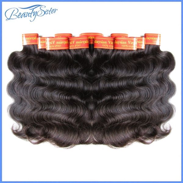 

оптовые 8а малазийские волны тело человеческих волос пучки расширений переплетения 1кга 20bundles много естественного цвета 100% малайзийски, Black