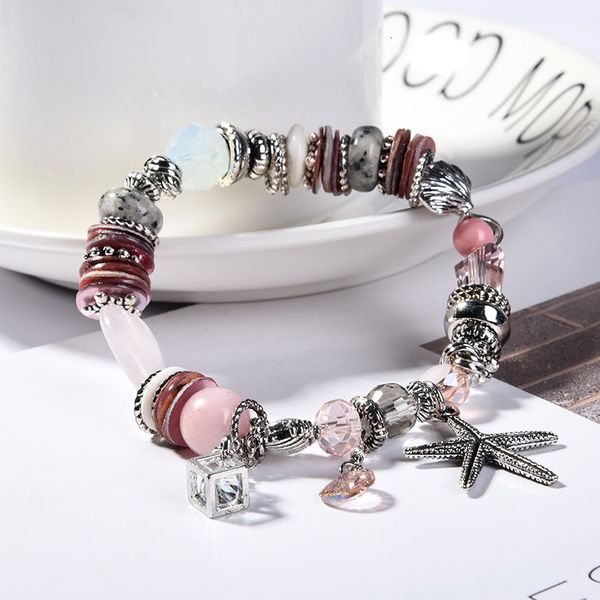 

wholesale-bracelet luxury designer jewelry women bracelets natural stone beads charm sea serials bracelet iced out bracelet ne1103, Golden;silver