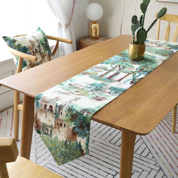 

american style cotton dinning table runner rustic scenic table runner placemat wedding decoration home bed runners 30*180 30*220