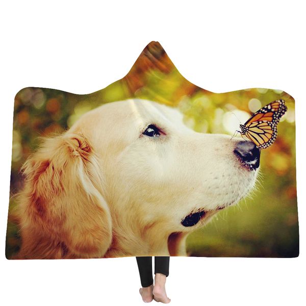 

cute animal dog cat hoodie throw blankets soft for adults wearable fleece l traveling bed sofa throw hooded blanket