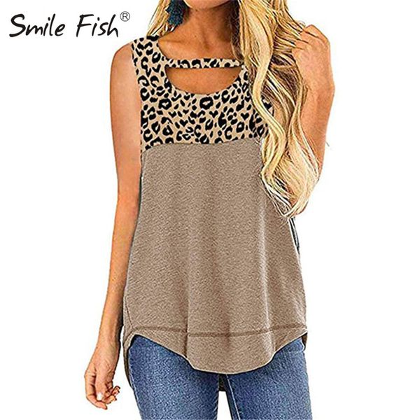 

loose casual summer basic women sleeveless leopard patchwork t-shirts hollow out new plus size o-neck t-shirts blusas m0743, White