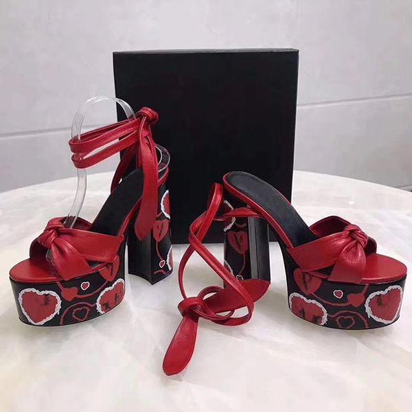 

2019 branded women leather platform high heel sandal designer lady letter print leather ankle strap rubber sole sandal heel14cm, Black
