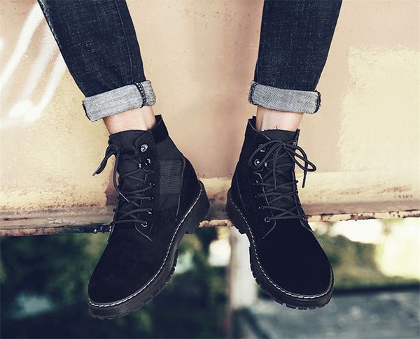 

2020 autumn new martin boots men's fashion trend high-casual wild non-slip wear-resistant outdoor boots, Black
