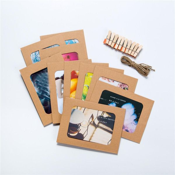 

2018 высокое качество стены деко diy творческий мини-бумага фоторамка мини цветные прищепки шпагат популярная фоторамка #31335