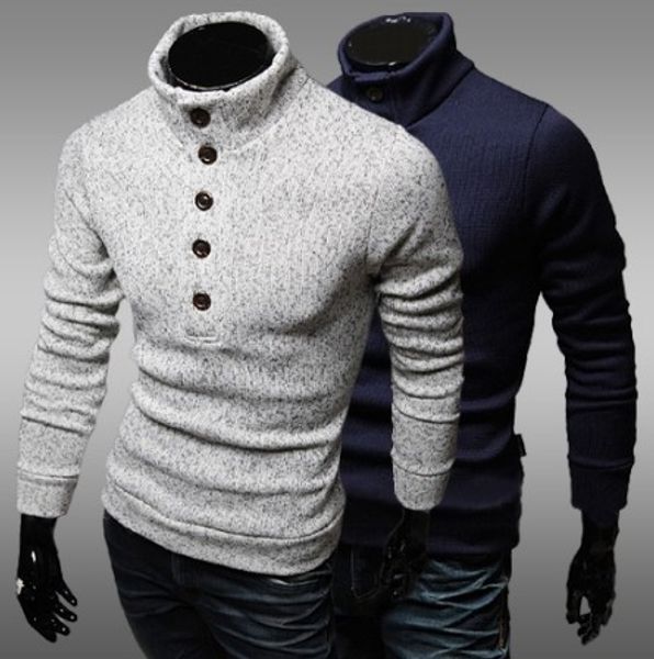 

ffxzsj new spring 2019 new sweater pullover men's half turtleneck sweater pullover, White;black