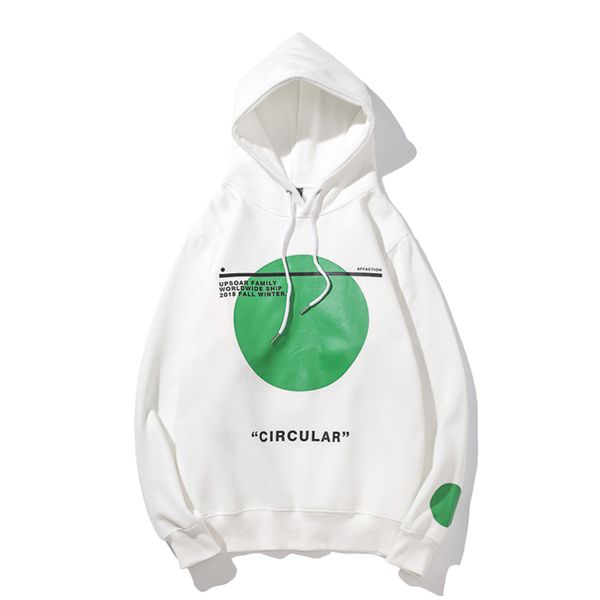 

circular printed fleece men's hoodie 2019 winter pullover sweatshirts and hoodies men streetwear hoodie for man, Black