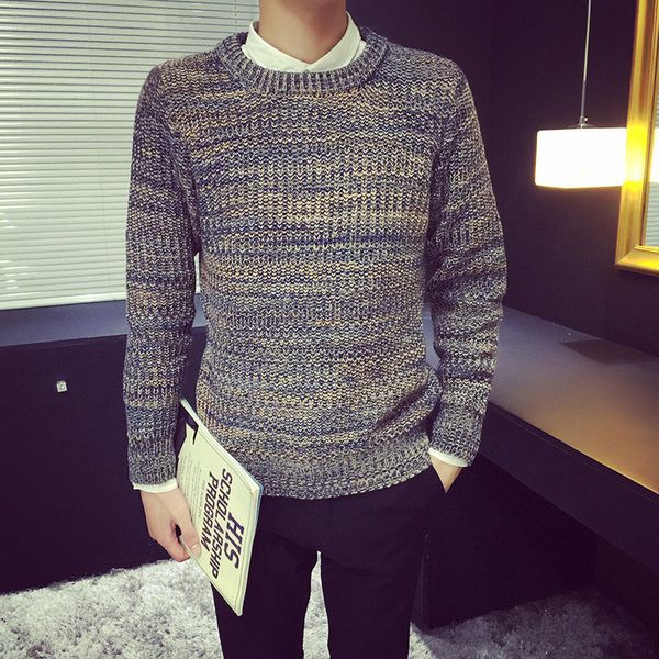 

plus size men's sweater fall and winter shag line restoring ancient ways round neck sweaters leisure pullover male knitwear y, White;black