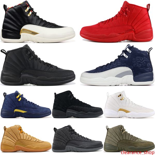 

12 cny ovo wool gym red dark grey flu game the master gamma french blue 12s men basketball shoes sneakers us 7-13