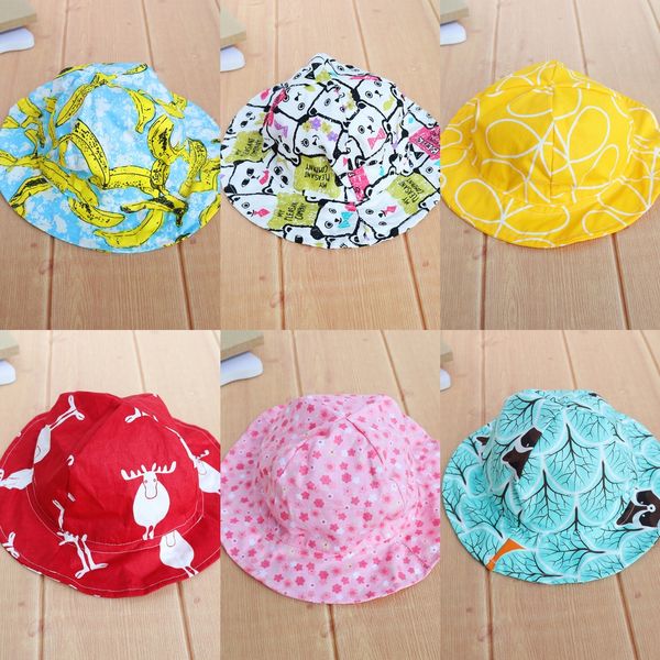 

summer baby fisherman for boys and girls sun-proof bucket bucket sun hat for children cartoon cotton breathable hat, Yellow