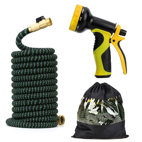 

25ft-100ft garden hose expandable magic water pipe car wash water gun set plastic hoses pipe with spray gun