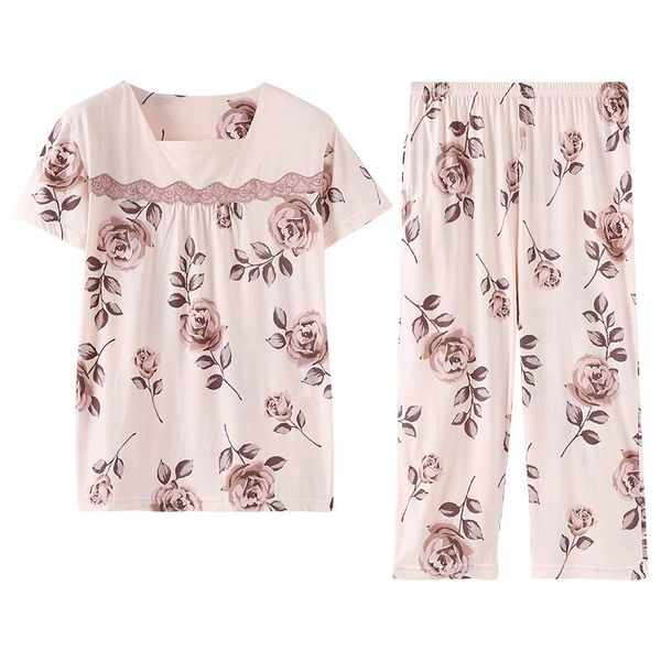 

plus size -3xl women pajamas summer short sleeve pyjamas cotton sleepwear womens nightwear pyjamas home clothing, Blue;gray