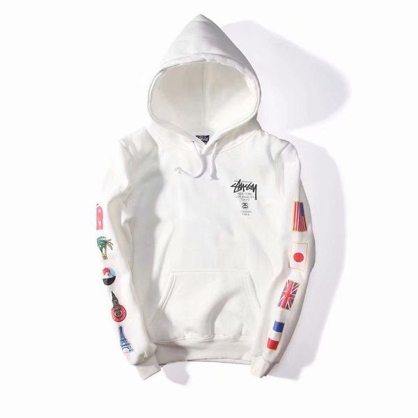 

flags printed world tour hoodies for mens brand designer hoodies autumn embroidery pullover sweatshirts long sleeved hooded clothes, Black