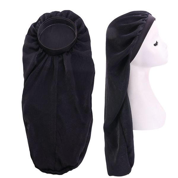 

30*62cm african female printing satin silky long bonnet dreadlock caps muslim women turban hair bonnets headwrear tb-83d, Blue;gray