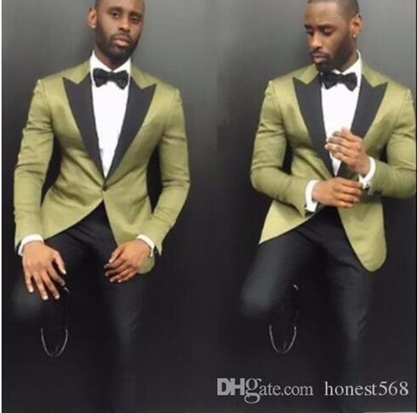 

and fine one button groomsmen peak lapel groom tuxedos men suits wedding/prom/dinner man blazer(jacket+pants+tie) a33, Black;gray