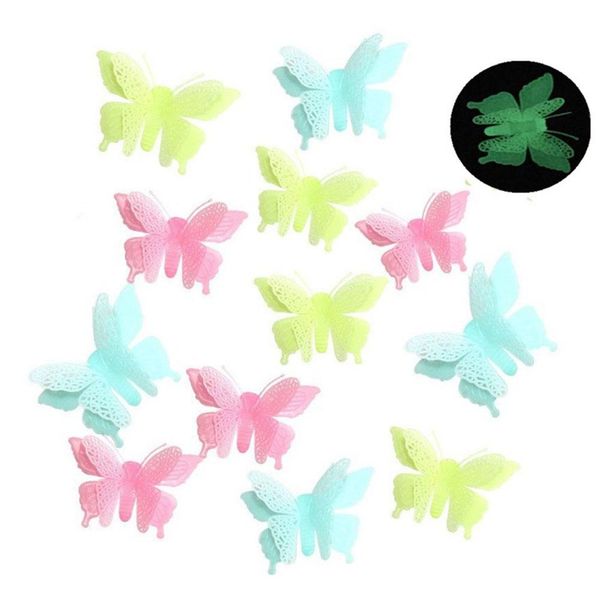 

tpfocus 6pcs simulate animal fridge stickers double layer 3d fluorescence butterflies wall stickers for refrigerator decor