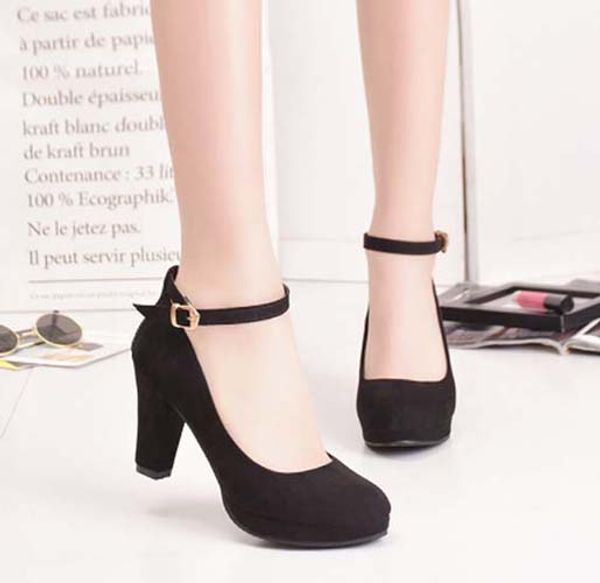 

quality classic women shoes heels sandals dress shoes fashion casual shoe classic style high heels shoe008 p40, Black