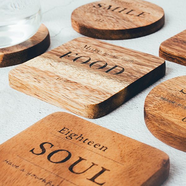 2019 Mug Coaster Round Square Wood Cup Table Mat Kitchen Placemat Pads Glass Teapot Drink Coasters From Qygw Home 20 51