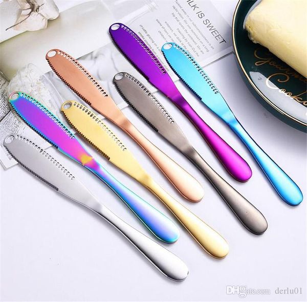 

нержавеющая сталь нож для масла 7 цветов сырный нож десерт джем разбрасыватели крем ножи посуда столовые приборы десертные инструменты