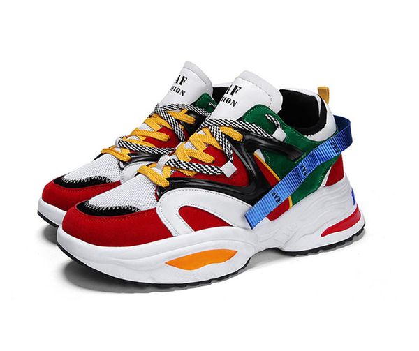 

autumn winter 2019 new men's platform sneakers outdoor men's sneakers air cushion basketball shoes, Black