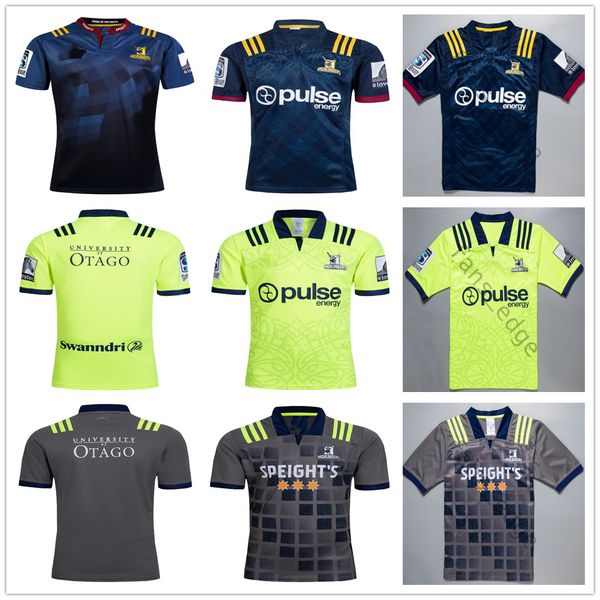 

2019 2020 new zealand super rugby highlanders jerseys home away black green grey 19 20 rugby league training shirts size s-xxxl, Black;gray