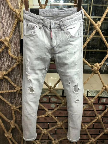 

2020 jeans mens distressed ripped biker jeans slim fit motorcycle biker denim fashion designer pants hip hop mens jeans 9197, Blue