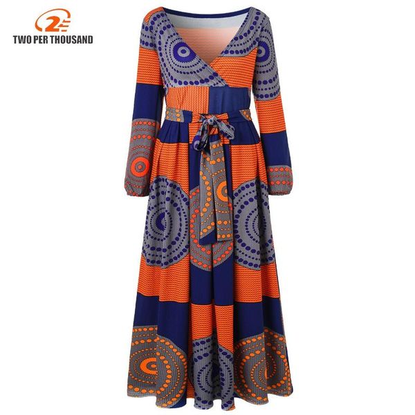 african long maxi dresses traditional african clothing dashiki time-limited real large swing waist long sleeve dress women, Red