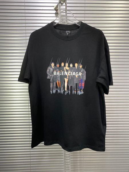 

2020 france's latest spring and summer girls team printed high-quality t-shirt men's designer paris fashion luxury wild black whit, White;black