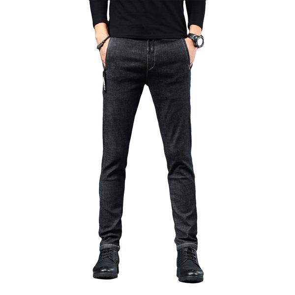 

new cotton jeans men's high-quality brand-name slim denim pants soft men's pants fashion large size jeans, Blue