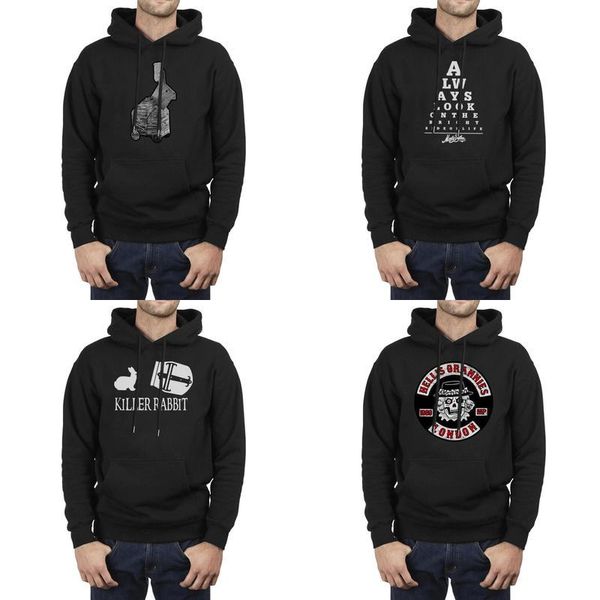 

men design printing monty python and the holy grail rabbit black fleece sweatshirt cool champion warm hoodie always look on bright side