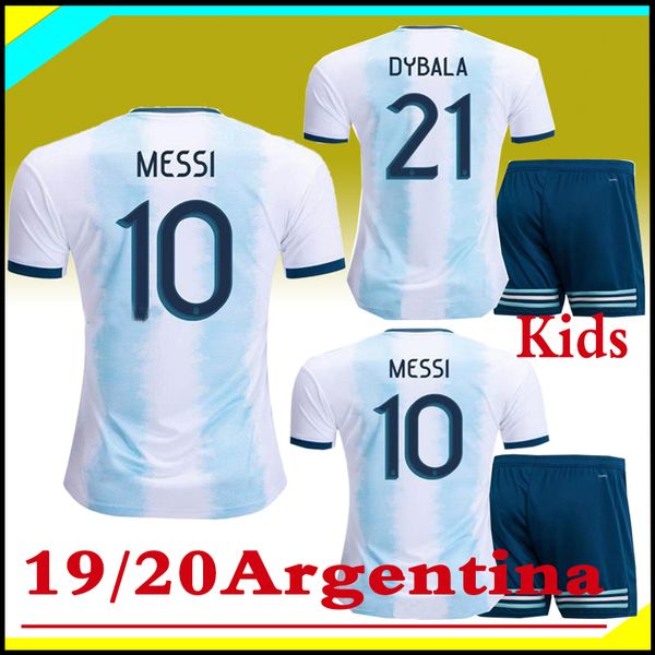 

new 2019 argentina messi adults and kids soccer jerseys cop america 19 20 argentina football shirt camiseta futbol dybala di maria maillot, Black