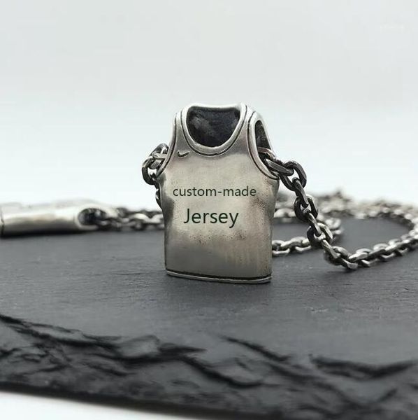 

1pcs customize basketball la chicago lengend jersey pendent necklace stainless steel number 23 number 2411, Silver
