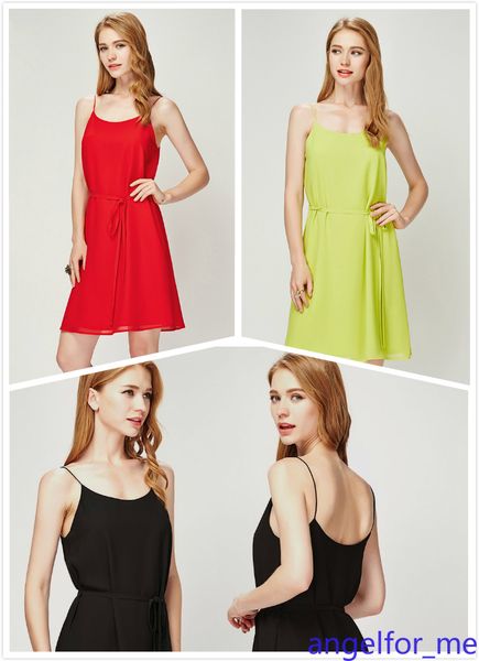 

стильный холтер шифон весна лето рукавов-линии платье, Black;gray