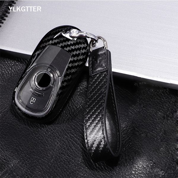 

ylkgtter car key case for new regal encore lacrosse gl8 envision pcmaterial carbon fiber grain protect shell