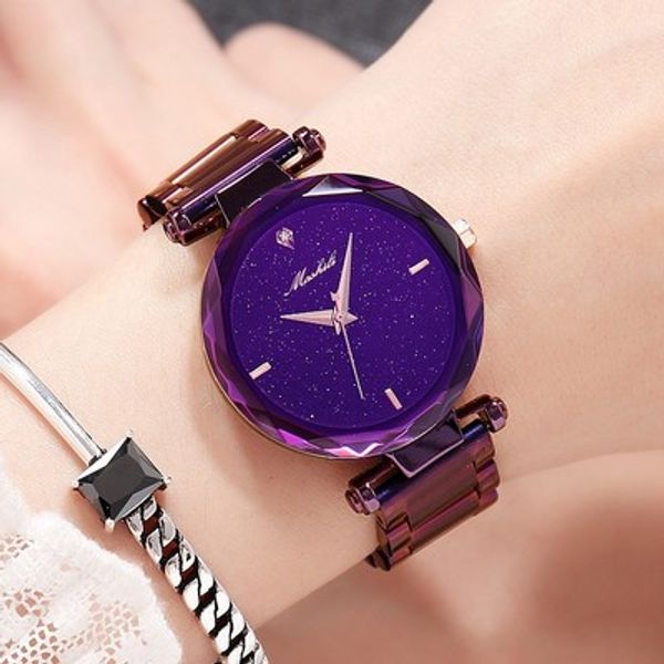 

fashion lady watches womens luxury designer watches starry sky stainless steel gold and black simple wristwatches reloj de lujo, Slivery;brown