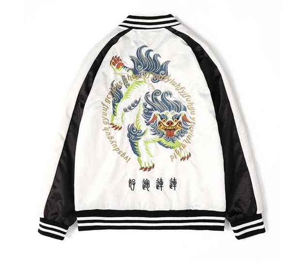 

китайский дракон вышивка hip hop bomber jacket men весна осень бейсбольные куртки пальто streetwear азиатский размер m-4xl, Black;brown