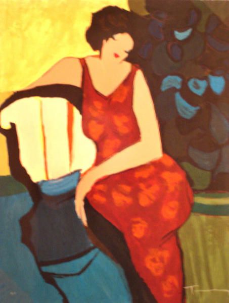 

itzchak tarkay nouvelles фигурация главная произведения искусства современный портрет сеньоры ручной работы картина маслом на холсте вогнута