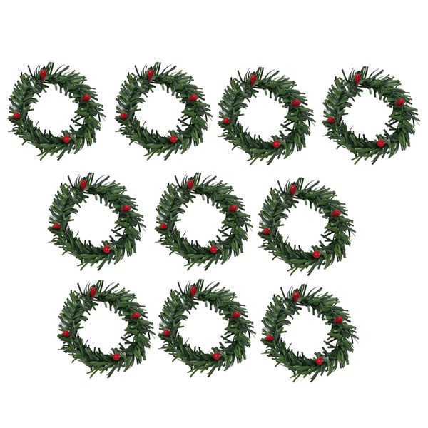 

10pcs 1/12 dolls house hanging xmas wreath christmas tree garland decor