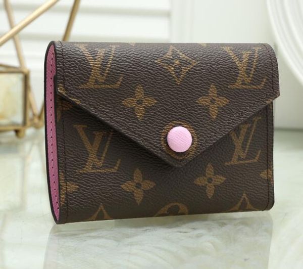 

mens 2019 new l bag billfold plaid pattern women wallet men pures high-end luxury l wallet with box 5colors, Red;black