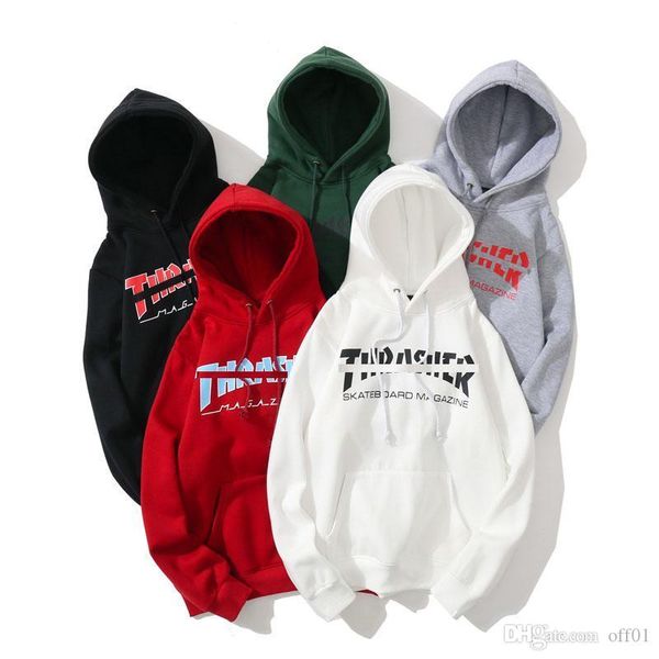 

thrashers new designer hoodie flame print classic hoodies street skateboard brand sweatshirt luxury pullover mens women sweater, Black