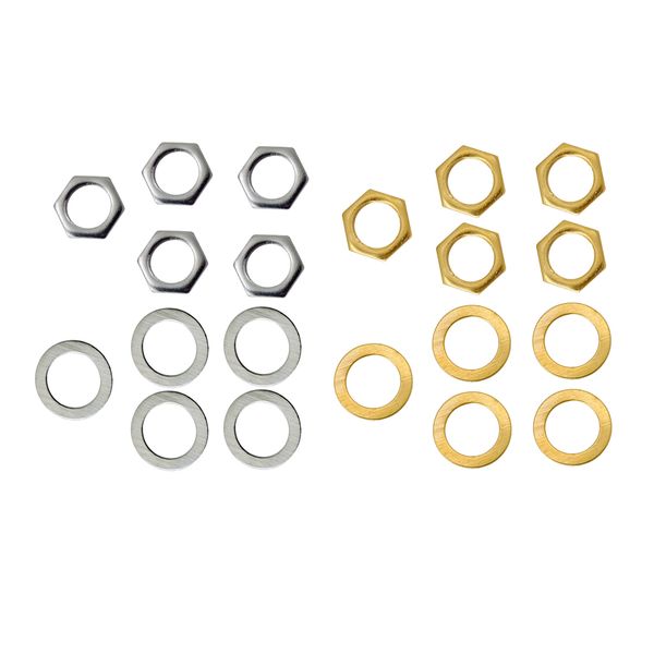 

10x iron jack nuts +washers for electric guitar bass replacement part