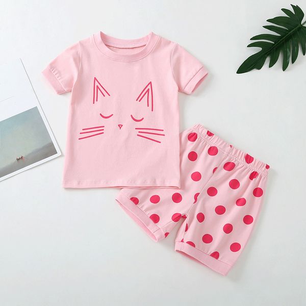 

2020 summer baby girl clothes cartoon kids clothing sets t-shirt+pants 2pcs tracksuit for girls outfits children suits 2-8 year, White