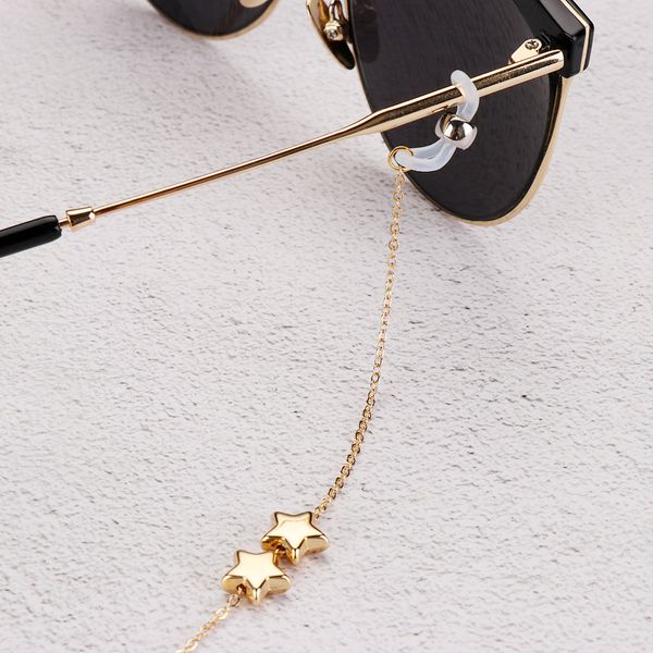 

1pcs eyeglasses chains for women metal sunglasses reading glasses cords vintage glasses holder strap lanyards eyewear necklace, Silver